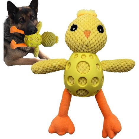 Squeak Toys, Squeaking Dog Toys, Plush Teething Chicken – (1/5)