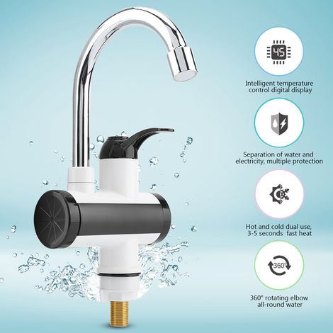 Distributeur d'eau chaude et froide instantanée, chauffe-eau, robinet chauffant avec affichage de la température (1/5)
