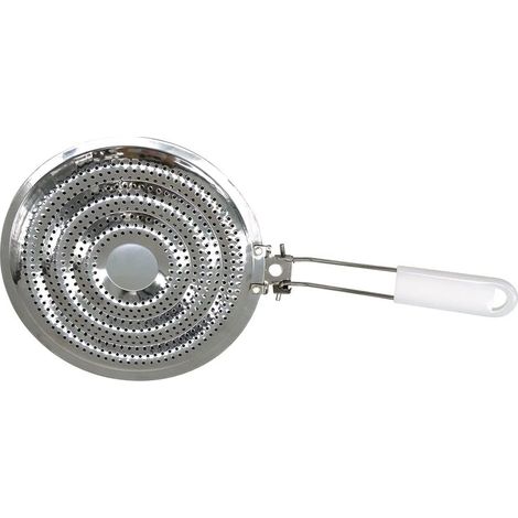 682074 Difusor de calor para placa de cocina, accesorio para cocina de gas, blanco, acero inoxidable, 20,5 cm