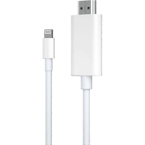Câble Lightning vers HDMI pour iOS et iPad, compatible avec la duplication d'écran HD 1080p et iOS 11.0. (szbym645) (1/5)