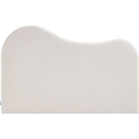Testata letto 140 cm - Tessuto bouclette Bianco - VORIOTA