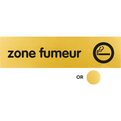 Plaque de porte Zone fumeur - Classique or 170x45mm - 4491318