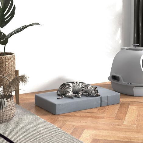 Tapis d’escalier pour animaux en 2 marches pliable Escalier pour chiens Tapis d’escalier pour chats et chiens Gris L45 x L39 x H20 cm (1/4)