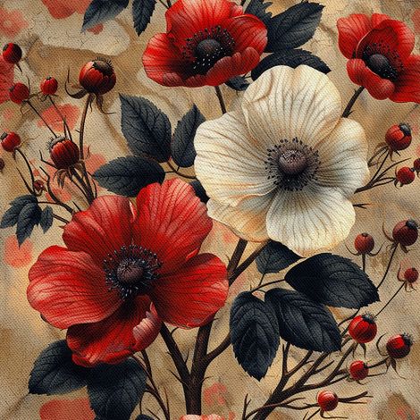 Tela decorativa para exteriores Oxford - Motivo floral I DX5160 (1/5)