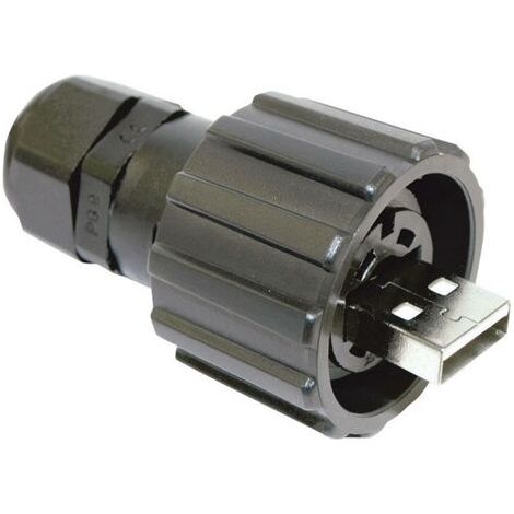 Connecteur USB 2.0 type A IP67 vérouillage à baïonnette Conec 17-200121 D19000 (1/2)