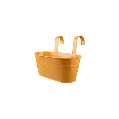 2 vasi da fiori sospesi in metallo con doppio gancio rimovibile, vaso per piante sospeso con foro di drenaggio per giardino, balcone, terrazzo, decorazione interna o esterna, arancione