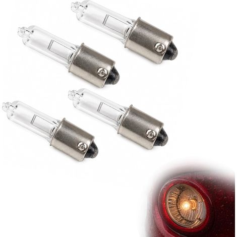 Lot de 4 Ampoules H21W BAY9s 12V 21W Pin Decale 120 Degres 435 Lampe Halogene Transparente pour Feu de Recul et Brouillard Arriere Voiture Moto Auto (1/5)