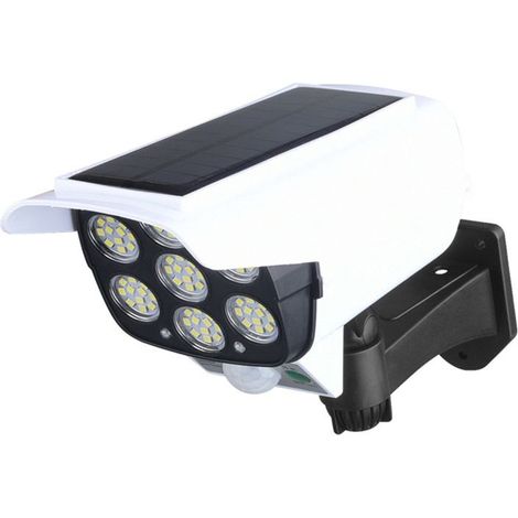 Éclairage extérieur solaire simulant des lampes de jardin, appliques murales LED avec fausse caméra, système de surveillance anti-effraction et antivol (1/5)