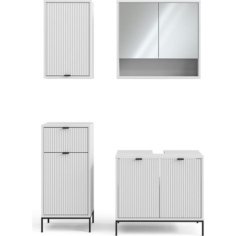 Conjunto de muebles de baño  Eliza, Blanco, 4 partes, Vicco