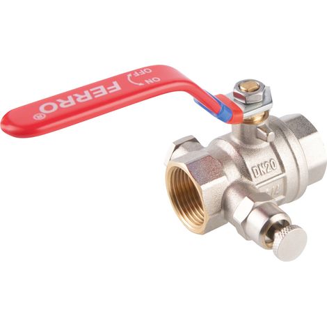 Valvola a sfera GW-GW con leva, con sfiato e tappo, 1 1-4", F-power (1/4)