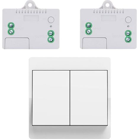 Interrupteur sans fil sans piles kit interrupteur sans fil autoalimente va et vient sans fil sans pile(2Gang 1V2 A)