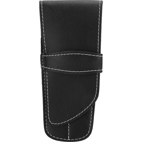 Trousse de rangement pour ciseaux coiffure en cuir PU professionnelle portable noir (1/5)