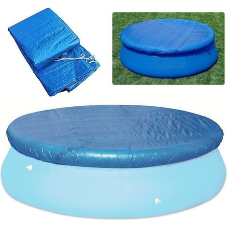 183 cm de Diamètre Bâches/Couverture de Protection avec Attaches en Corde,Bâche Durable Antipoussière Coupe-Vent pour Piscines Hors Sol Rondes