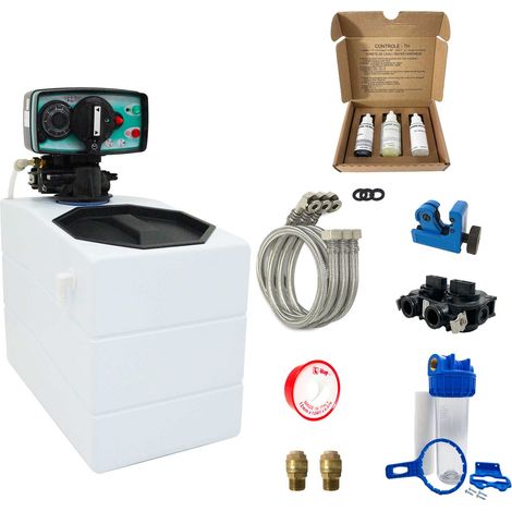 Addolcitore d'acqua 4L Fleck 5600 MV completo di pre-filtrazione e accessori di montaggio (1/5)