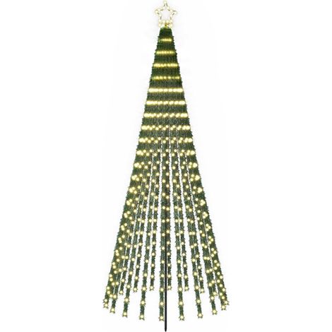 LED Christmas Tree 250 cm 475 LEDs Warm White Steel Black vidaXL
