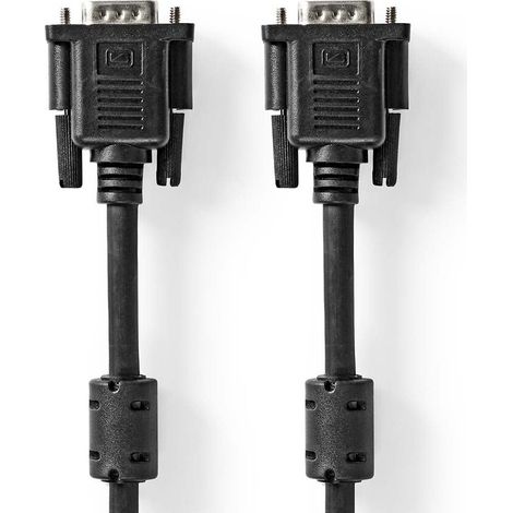 Nedis vga kabel vga stecker vga stecker vernickelt maximale auflosung 1280x768 200 m rund abs schwarz label 202305327