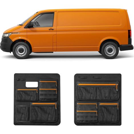 Organisateur de Porte Arrière Compatible avec VW T5 T6, 1 Paire de Sacs de Rangement Pliants pour Porte de Grange Organiseur pour CampingCar et Fourgon,2PCS (1/5)