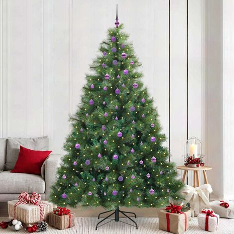 vidaXL Artificial Christmas Tree with 300 LEDs Green 240 cm PE and PVC (1/5)