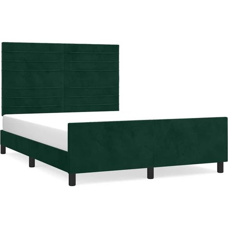 Maison Exclusive - Giroletto senza Materasso Verde Scuro 140x190 cm in Velluto (1/5)