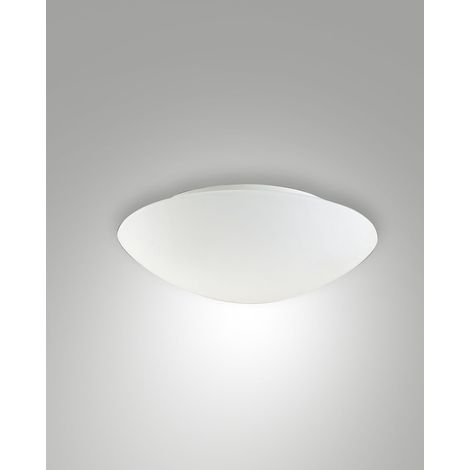 Pandora Plafoniera Moderna in Metallo e Vetro Soffiato, E27 60W, Sensore di Movimento Integrato, Diametro 30cm, Colore Bianco, Codice 3222-61-102