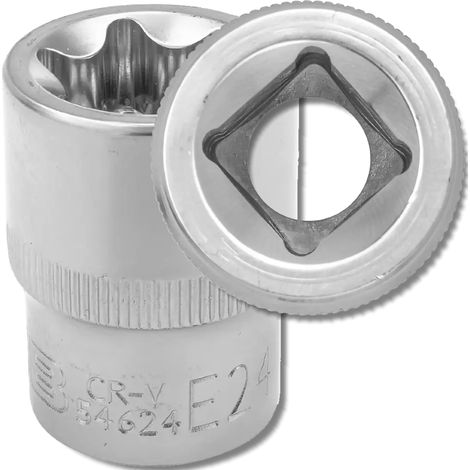 Chiave a bussola Torx JCB da 1/2" in acciaio Cr-V E24 (1/5)