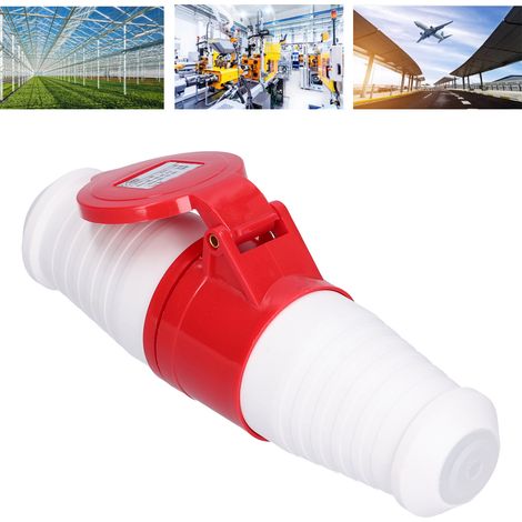 Combinaison de prise et de fiche industrielles mobiles 5 broches 16A 380V-415V, connecteurs mâles et femelles triphasés pour applications industrielles. (1/5)