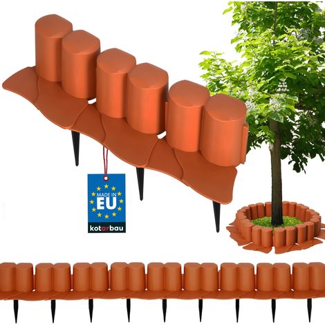 KOTARBAU® Bordure Jardin Exterieur 10 cm - avec Bordure de Tonte 3 m Bordure de Jardin Flexible - Bordure Jardin Plastique - Bordure de Gazon - PVC - Terre Cuite (1/5)