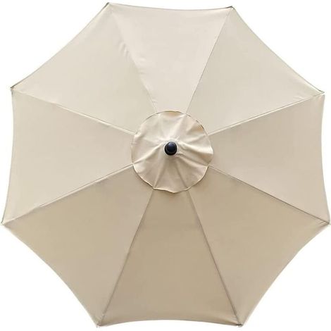 Toile de rechange pour parasol, 8 baleines, 3 mètres de long, imperméable, résistante aux UV, tissu de rechange, beige (2) (1/3)