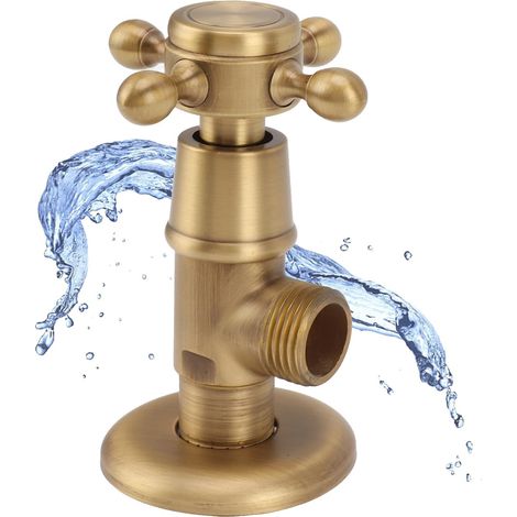 Vanne d Arrêt d Angle en Laiton Massif Robinet à Boisseau Sphérique Rétro Épaissi pour Eau Froide Chaude Antidéflagrant pour Jardin (1/4)