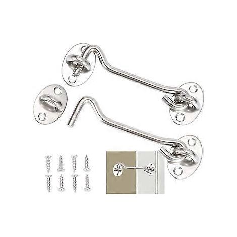 crochets de cabine, loquet de porte, verrou de porte en acier inoxydable argenté, W (1/3)