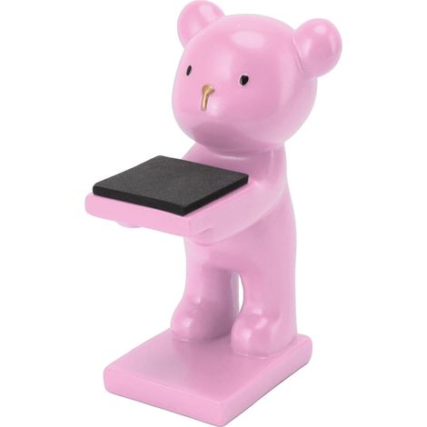 Porte-montre Ours Artisanal en Résine 3D Moderne, Présentoir à Montres pour Bureau Maison, Rose (1/5)