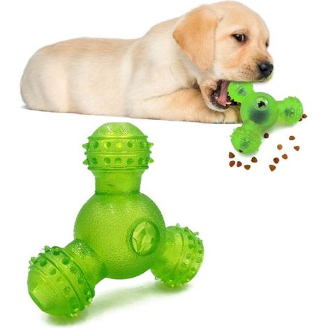 Nourriture pour Chiens friandises Nettoyeur de Dents Jouet, Chien à mâcher Balle de Formation IQ (Vert) (1/5)