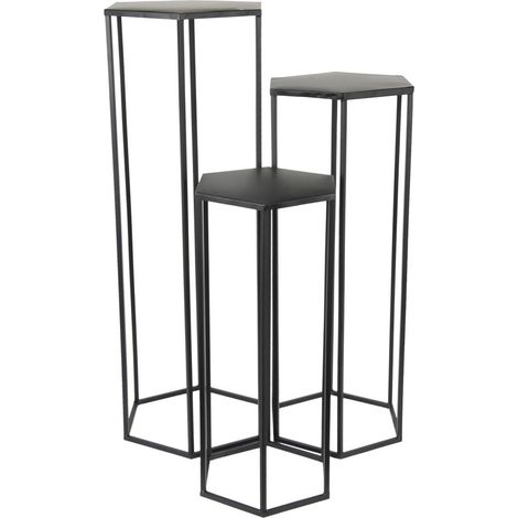 Set di 3 supporti per fiori in metallo nero (1/5)