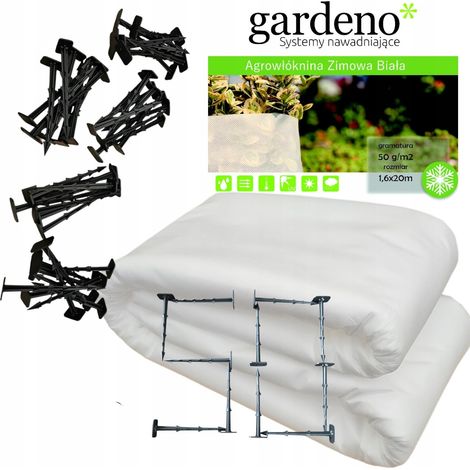 Tessuto agricolo bianco 1,6x20 m + 50 ancoraggi (1/5)