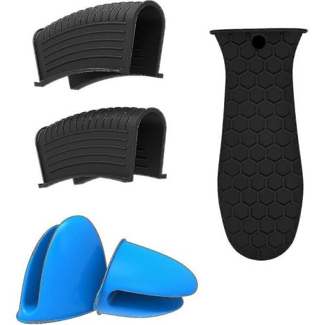 Compatible avec les lots de 5 protège-poignées de casserole en silicone, les protège-poignées résistants et isolants thermiques, et les tapis de cuisson antidérapants. (1/5)