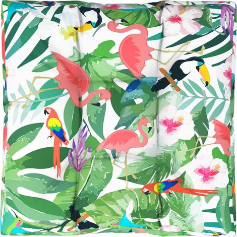 Coussin d'extérieur，Coussin de palette multicolore 80x80x12 cm tissu CFW728687 (1/5)