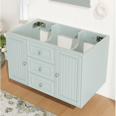 REDOM mueble bajo lavabo 78.5x46x46.8 cm, montaje mural, 3 cajones y armario, MDF y metal, verde (1/5)