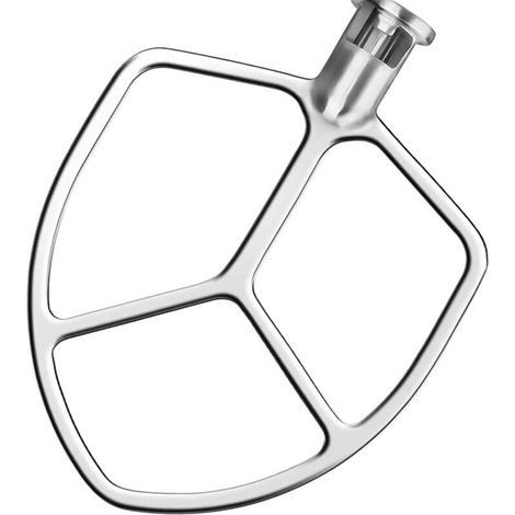 Batteur plat, compatible avec les batteurs sur socle à bol relevable KitchenAid de 5 6 litres, palette en acier inoxydable poli (1/4)
