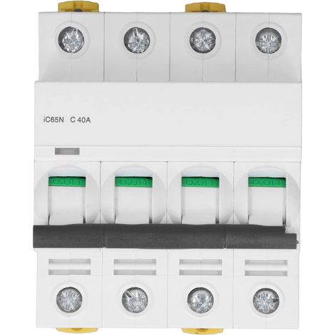 Disjoncteur miniature 4P Pa66 à montage sur rail DIN Disjoncteurs 400 V Basse tension 6000 A Capacité de coupure (40A) (1/5)