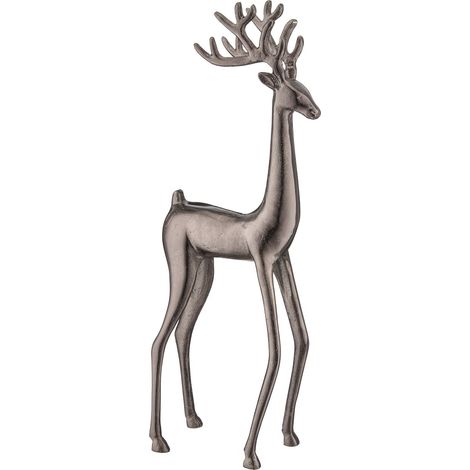 GASPER Weihnachtsfigur Hirsch Braunschwarz massiv 58 cm - Aluminium