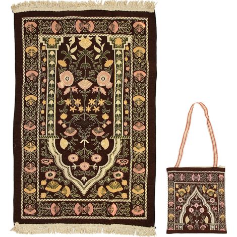 Tapis de prière en chenille douce, tapis de pèlerinage à pompons, moquette polyvalente pour chambre, table, couloir ou café. (1/5)