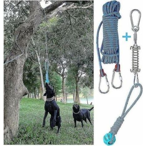 BUNTHAUS Ensemble de jouets de barre à ressort pour chien exercice suspendu en plein air corde de coton jouet de dent de chien (1/4)