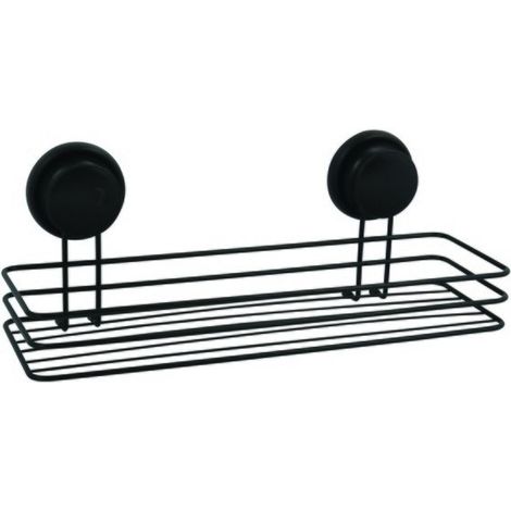 Etagère de douche à ventouses Acier Noir mat MSV (1/4)
