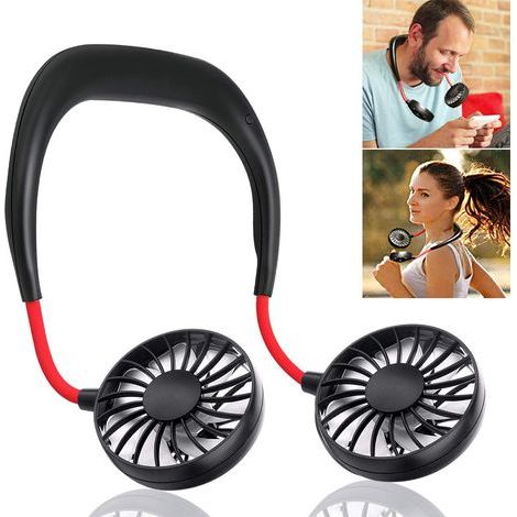 Ventilateur de cou portable avec batterie rechargeable par USB, ventilateur portable mains libres pour sports de plein air (1/5)