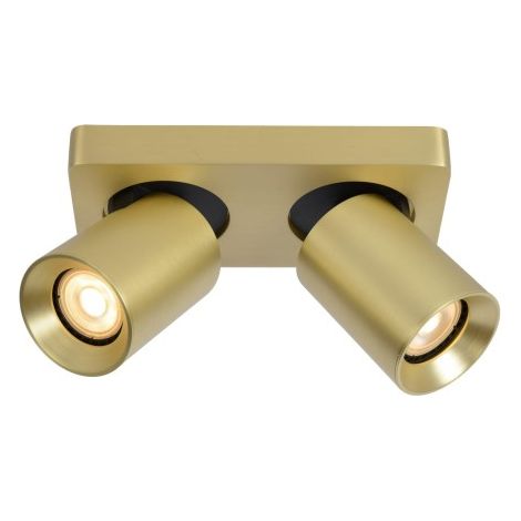 Faretto soffitto doppio oro orientabile 2xGU10 Lucide