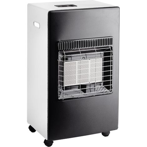 Stufa a Gas Gpl Infrarossi Camilla, 4200 kw 3 Piastre in Ceramica, Basso Consumo, Portatile Portabombola con 4 Ruote Bianco
