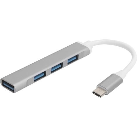 1 Hub USB 4 Ports, Aluminium, USB 3.0, Type-C, Ordinateur et Téléphone (1/5)
