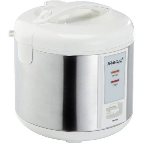 Cuiseur à riz Steba RK2 Capacité de 3,5 litres Insert vapeur pour légumes poisson opération simple "à un bouton" fonction maintien au chaud Acier inoxydable (1/5)