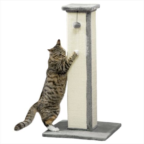 Arbre à chat griffoir en sisal avec balle suspendue 41 x 41 x 81 (1/5)