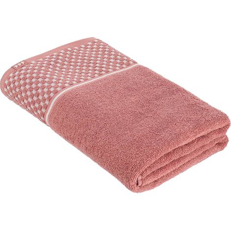 Toalla de baño 90 x 150 cm, 100 % algodón, estilo vichy - blush - Tendance (1/4)